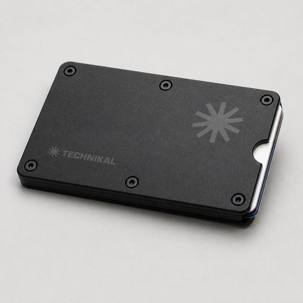 Metal Card Holder Black angle