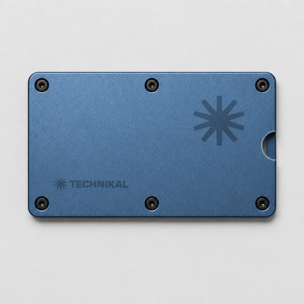 Metal Card Holder Blue front