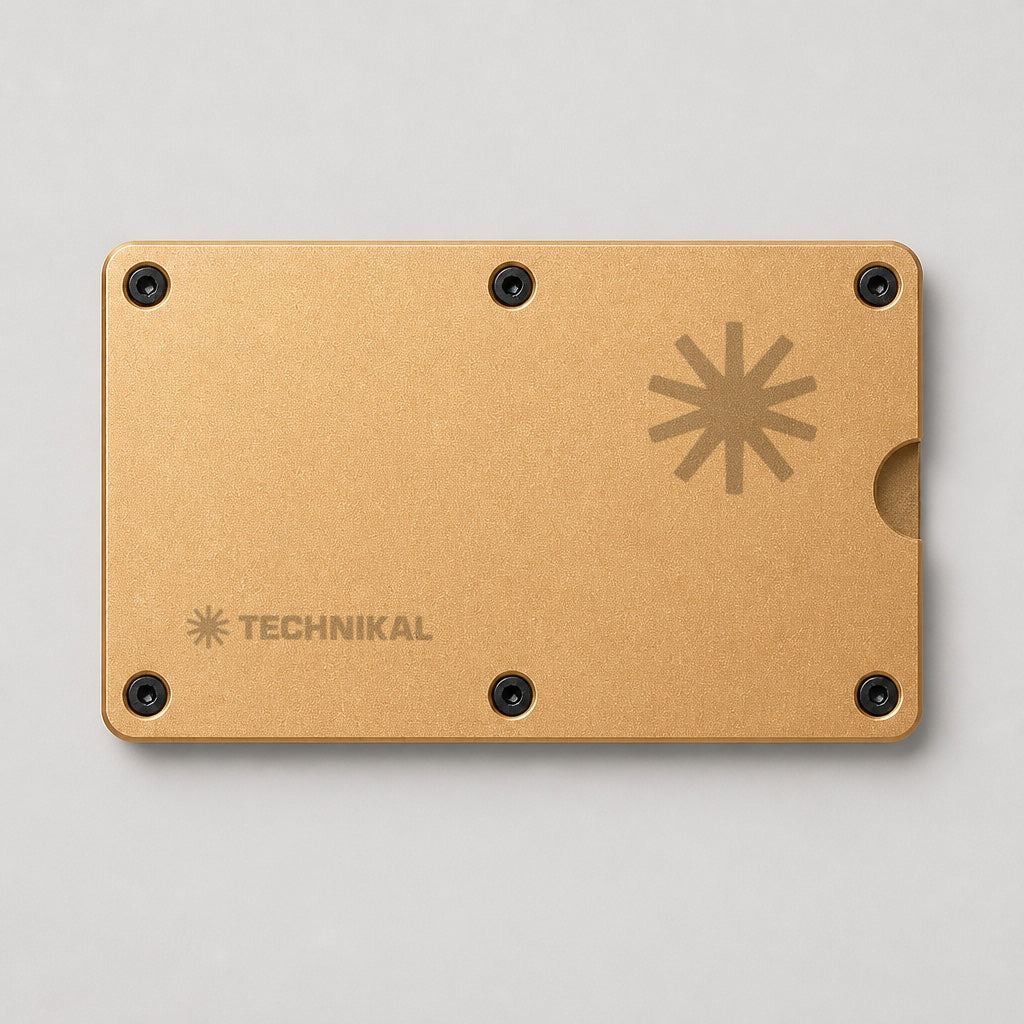 Metal Card Holder Champagne front