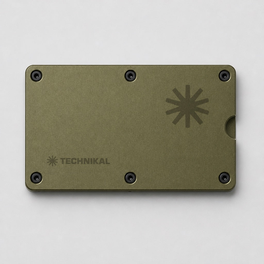 Metal Card Holder Olive front